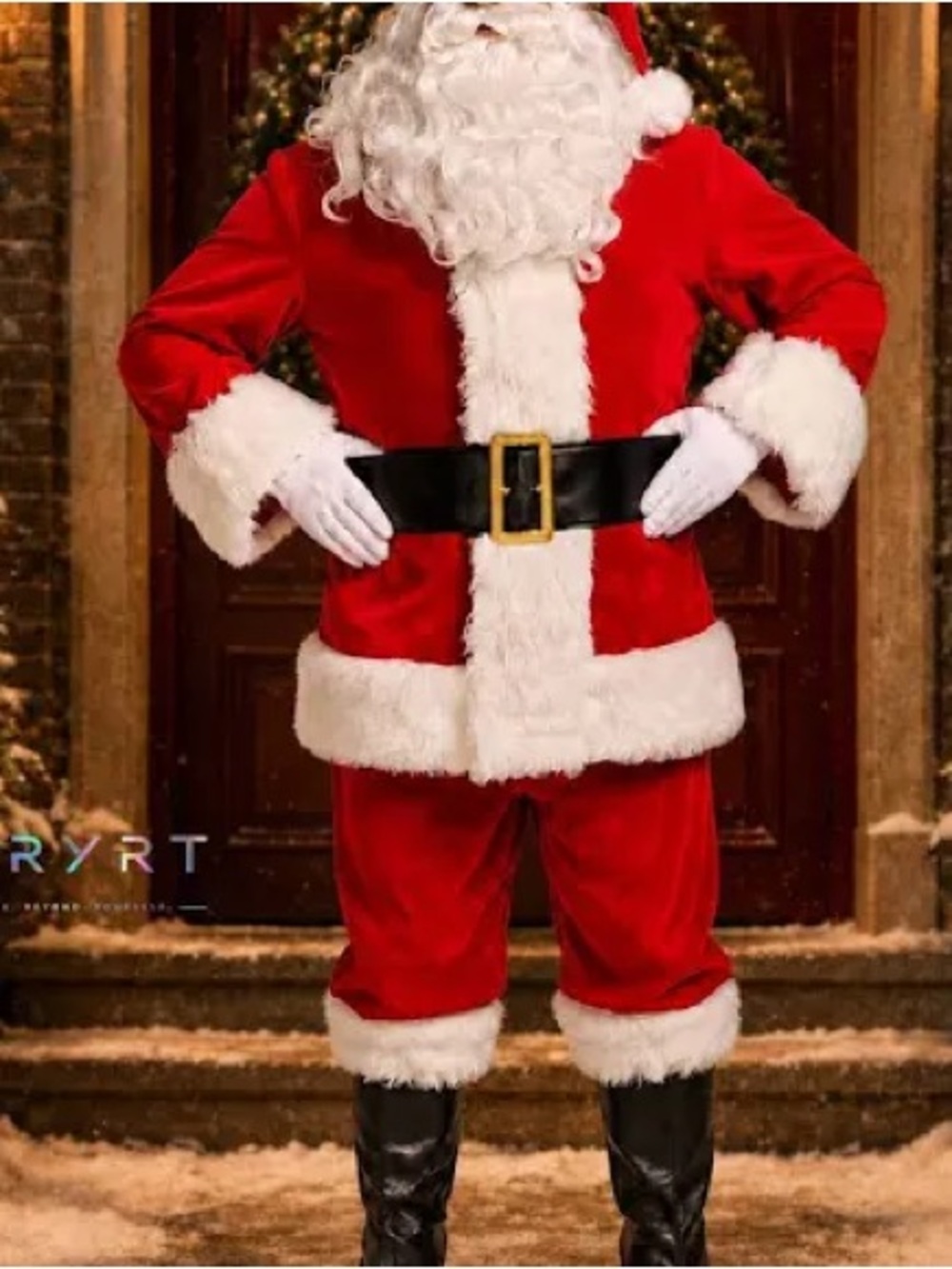 Rubie's Red and White Plush Santa Outfit with Black Belt